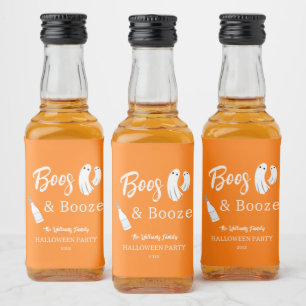 Boos & Booze Adult Halloween Orange Einladung Alkoholflaschenetikett