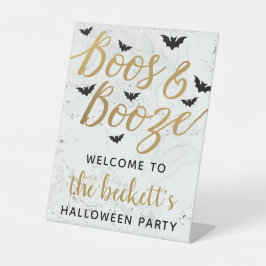 Boos & Booze Adult Halloween-Party Willkommen Sockelschild
