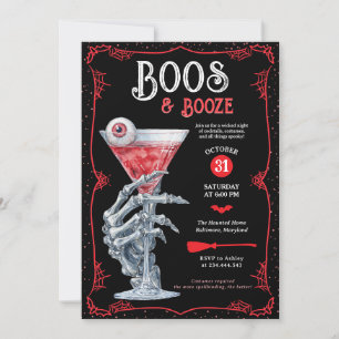 Boos & Booze Adult Spooky Halloween-Party Einladung