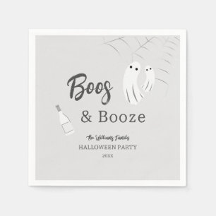 Boos & Booze Erwachsene Halloween Light Grey Einla Serviette