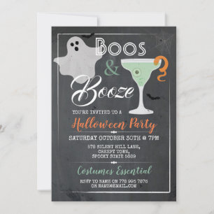 Boos & Booze Halloween-Party Cocktail Spooky Ghost Einladung