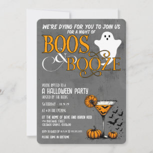 Boos & Booze Halloween-Party Einladung