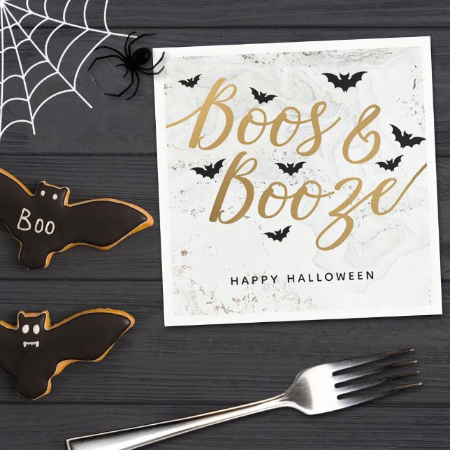 Boos & Booze Halloween-Party Serviette (Von Creator hochgeladen)