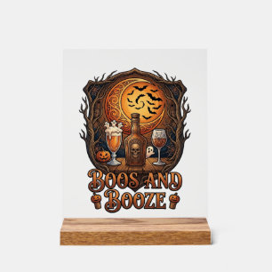 Boos Booze Halloween-Totenkopf-Flasche Bier Wein F Acrylschild