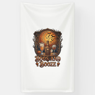 Boos Booze Halloween-Totenkopf-Flasche Bier Wein F Banner