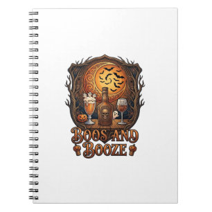 Boos Booze Halloween-Totenkopf-Flasche Bier Wein F Notizblock