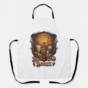 Boos Booze Halloween-Totenkopf-Flasche Bier Wein F Schürze