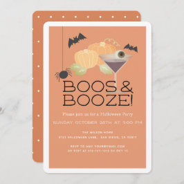 Boos & Booze Pumpkin Halloween-Party Einladung