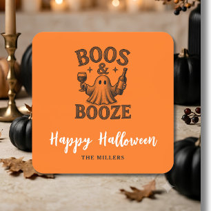 Boos & Booze Vintage Geist  Quadratischer Aufkleber