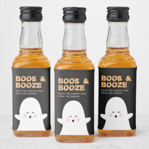 Boos & Boozed Halloween Niedlich Ghost Mini Alkoho Alkoholflaschenetikett