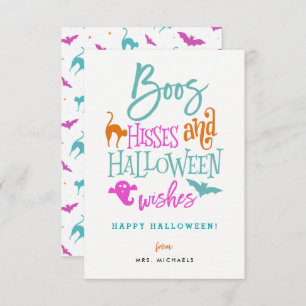 Boos Hisses und Halloween Wish Cards Einladung