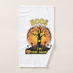 Boos ich bin wieder da Halloween Gruseliger Baum K Handtuch