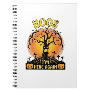Boos ich bin wieder da Halloween Gruseliger Baum K Notizblock