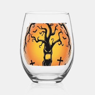 Boos ich bin wieder da Halloween Gruseliger Baum K Weinglas Ohne Stiel