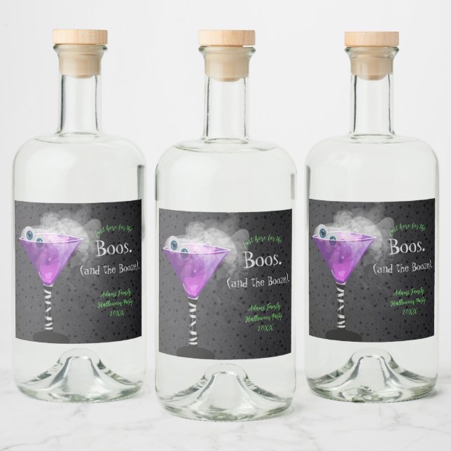 Boos und Booze Adulf Halloween Cocktail Party Alkoholflaschenetikett (Flaschen)