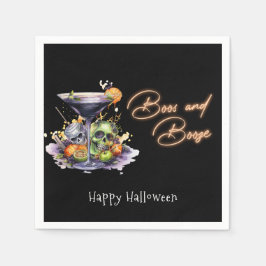 Boos und Booze Adulf Halloween Cocktail Party Serviette