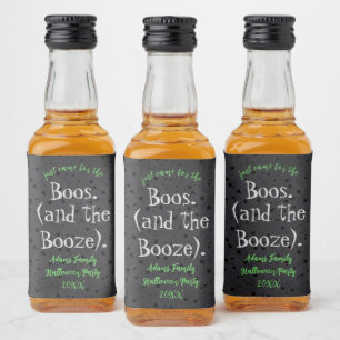 Boos und Booze Adult Halloween-Party Favoriten Alkoholflaschenetikett