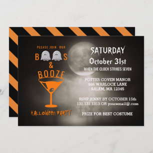 Boos und Booze Adult Halloween-Party Friedhof Einladung