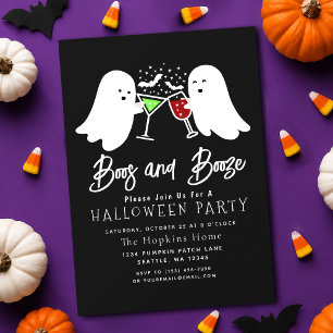 Boos und Booze Adult Halloween-Party Inv Einladung