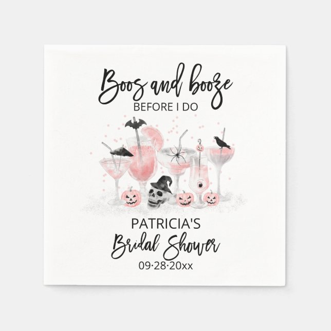 Boos und Booze, bevor ich Brautparty zu tun Serviette (Vorderseite)