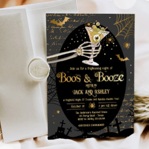 Boos und Booze Brews Erwachsenes Halloween-Party Einladung
