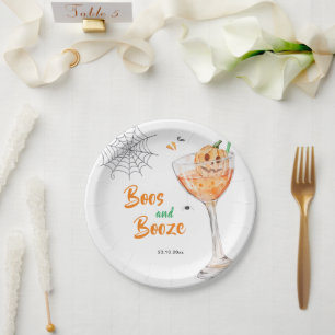 Boos und Booze Cocktail Halloween-Party Pappteller