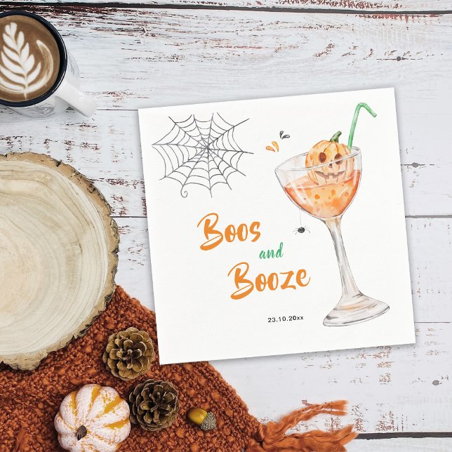 Boos und Booze Cocktail Halloween-Party Serviette (Von Creator hochgeladen)