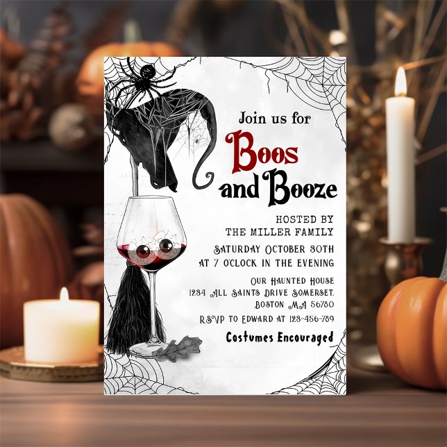 Boos und Booze Erwachsene Halloween Gothic-Party Einladung (Von Creator hochgeladen)