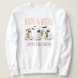Boos und Booze Funny Ghost Niedlicher Adult Hallow Sweatshirt