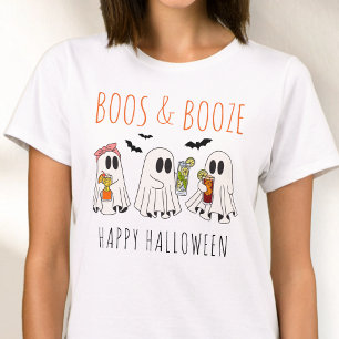 Boos und Booze Funny Ghost Niedlicher Adult Hallow T-Shirt