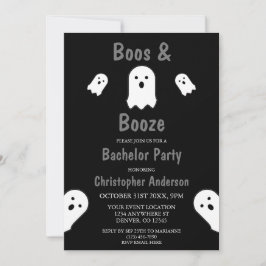 Boos und Booze Halloween Bachelor Party Einladung