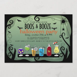 BOOS und BOOZE Halloween-Einladung Einladung