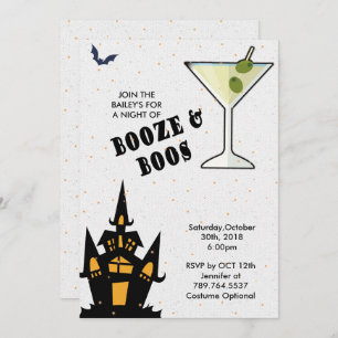 Boos und Booze Halloween Elegant Einladung