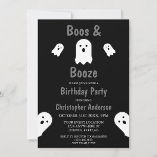 Boos und Booze Halloween Geburtstagsparty Einladung