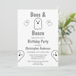 Boos und Booze Halloween Geburtstagsparty Einladung