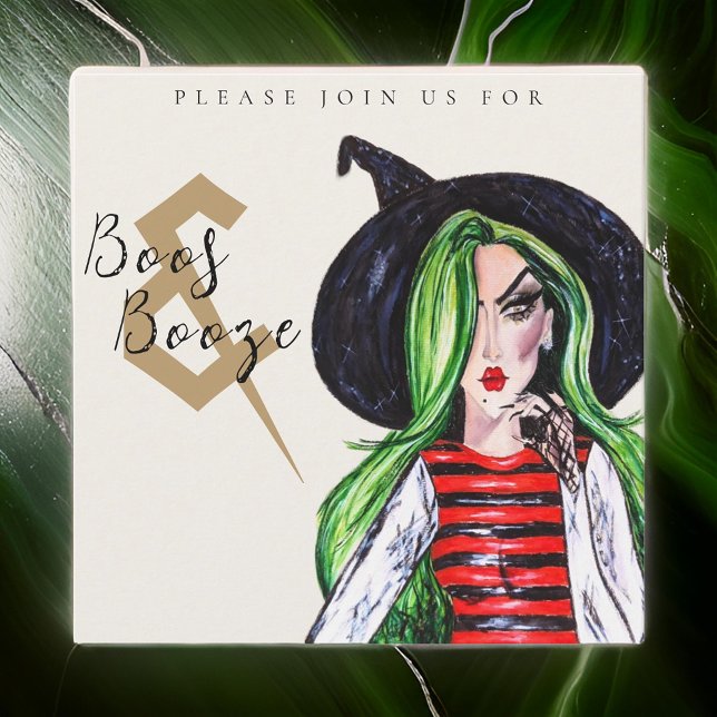 Boos und Booze Halloween Hexe Party Einladung (Von Creator hochgeladen)