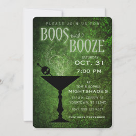Boos und Booze Halloween-Party Einladung