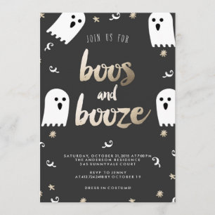BOOS UND BOOZE-HALLOWEEN-PARTY EINLADUNG