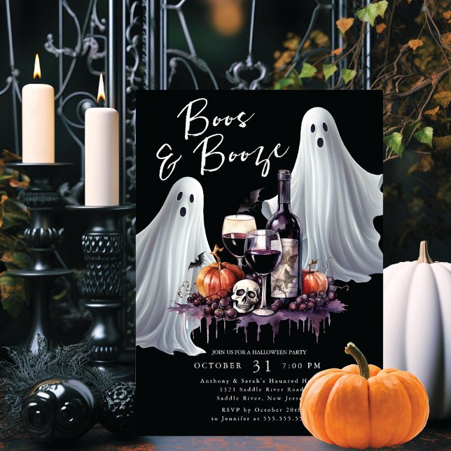 Boos und Booze-Halloween-Party Einladung (Von Creator hochgeladen)