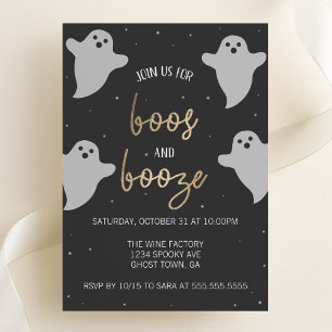 Boos und Booze Halloween-Party Einladung