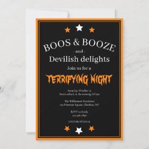 Boos und Booze Halloween-Party Einladung