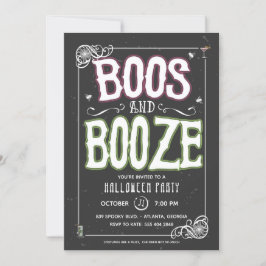 Boos und Booze Halloween-Party Einladung