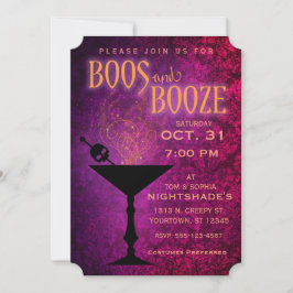 Boos und Booze Halloween-Party Einladung