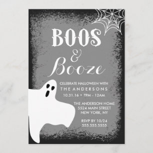 Boos und Booze-Halloween-Party Einladung