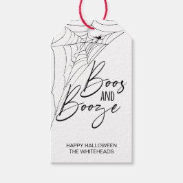 Boos und Booze-Halloween-Party Geschenkanhänger