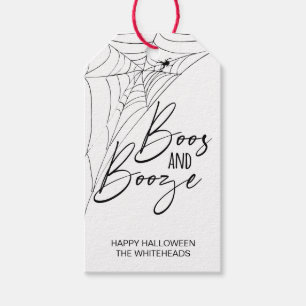 Boos und Booze-Halloween-Party Geschenkanhänger