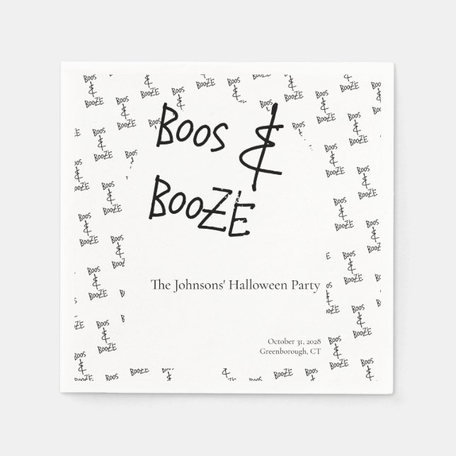 Boos und Booze Halloween-Party Minimal Serviette (Vorderseite)