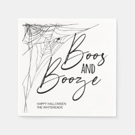 Boos und Booze-Halloween-Party Serviette