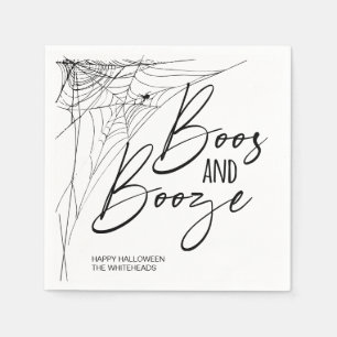 Boos und Booze-Halloween-Party Serviette