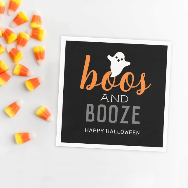 Boos und Booze-Halloween-Party Serviette (Von Creator hochgeladen)